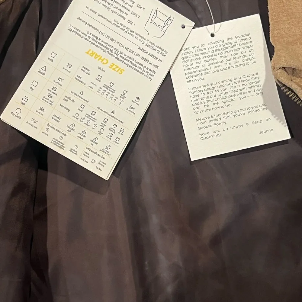 NWT Vintage Suede Quacker Factory Safari Animal Jacket Sz L - Picture 8 of 11